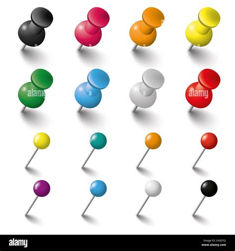 Colored Pins And Tacks Set Stock Photo Alamy