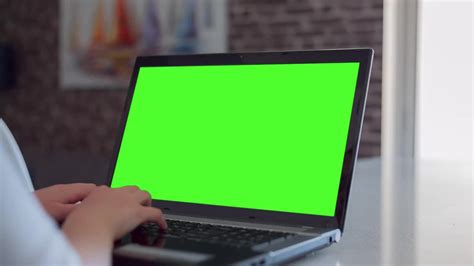 Working On Green Screen Laptop Stock Video Motion Array