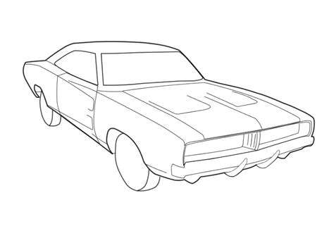 100% free coloring page of a dodge charger. 1969 Dodge Charger Drawing at GetDrawings | Free download