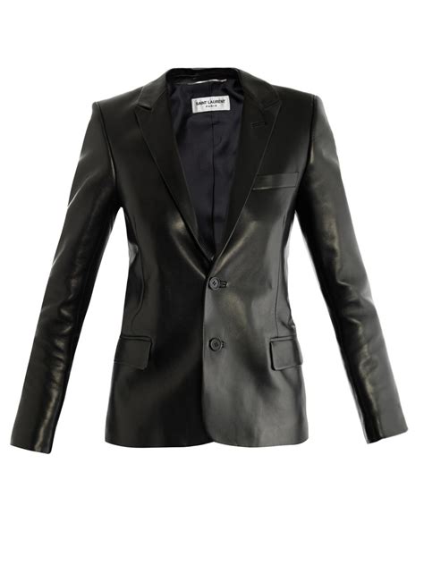 Lyst Saint Laurent Tailored Leather Jacket In Black