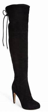 Tight Black Suede Over The Knee Boots