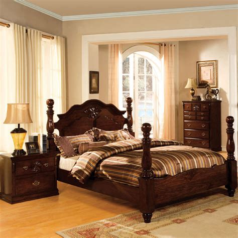 tuscan colonial style dark pine finish  piece bedroom set  shop