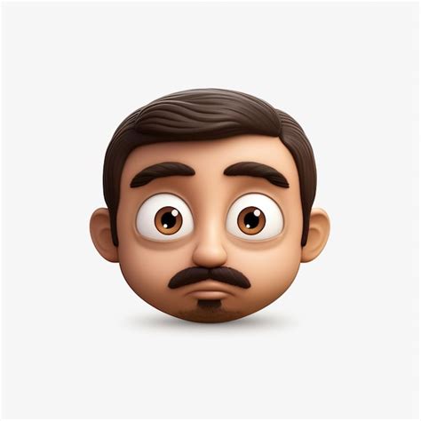 Premium Ai Image Pensive Face Emoji On White Background High Quality