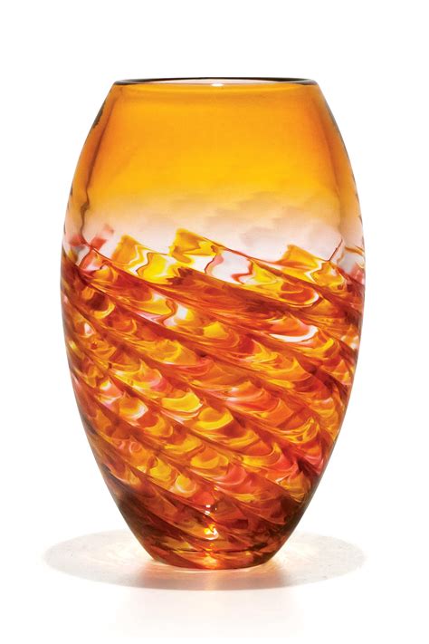 Optic Rib Barrel By Michael Trimpol And Monique Lajeunesse Art Glass Vase Artful Home Art