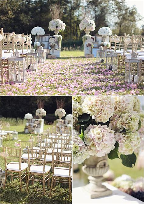 Outdoor Wedding Ceremony Ideas With Gold Chiavari Chairs