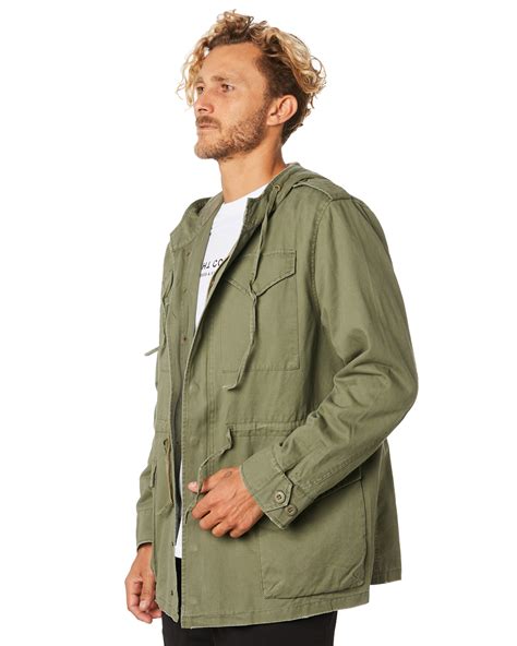 Thrills Courier Army Mens Trench Coat Army Green Surfstitch