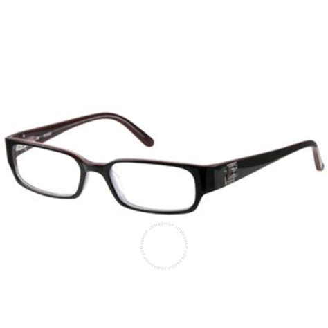 Guess Unisex Black Rectangular Eyeglass Frames Gu1686blkrd51