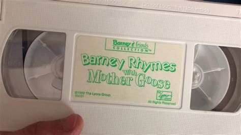 Barneys Rhymes With Mother Goose 1993 Vhs Youtube