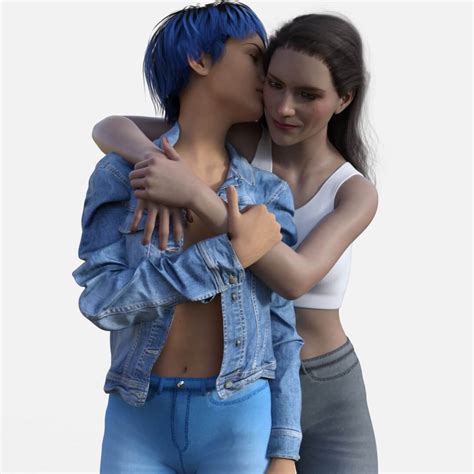 Cute Lesbian Couple Pose Set Eight Daz Content By Shadowyartsdirty