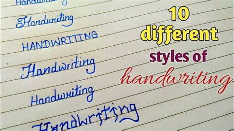 10 Different Types Of Handwriting Styles In English Beautiful