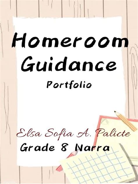 Homeroom Guidance Portfolio Elsa Palicte 愛 Pdf