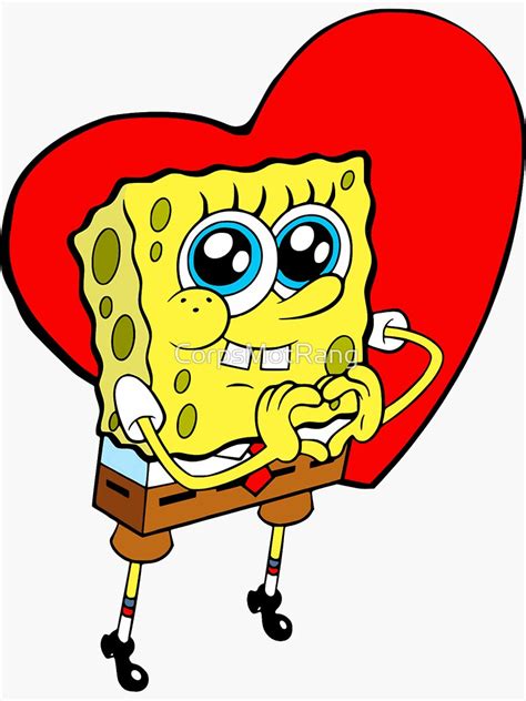 SpongeBob Heart Sticker For Sale By CorpsMotRang Redbubble