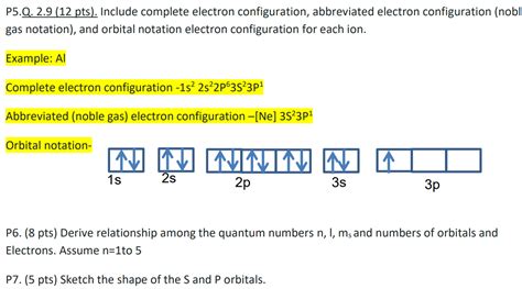 Solved Give The Electron Configurations For The Following Chegg Com