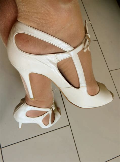 White Greec High Heel Sandals With Tan Nylon Stockings Pics Xhamster