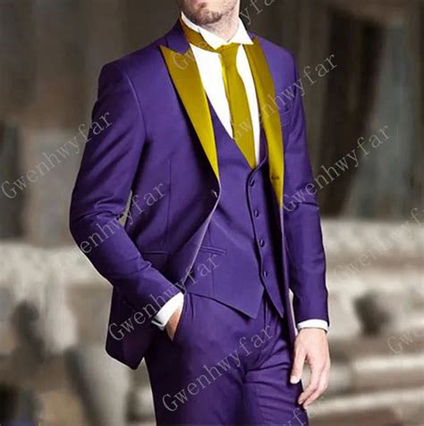 Gwenhwyfar Men Suit Wedding Suits For Men Peaked Collar 3 Pieces Slim