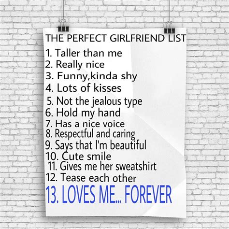 Check List For Girlfriend