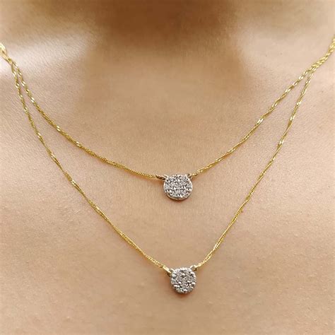 Double Chain Diamond Necklace In 14k Yellow Gold Fascinating Diamonds