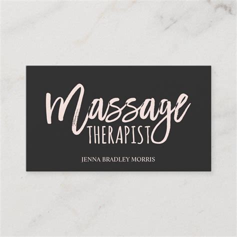 Modern Massage Therapist Script Blush Pink Business Card Zazzle Pink Business Card Square