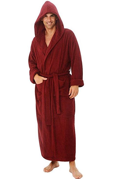 Alexander Del Rossa Mens Terry Cloth Cotton Robe With Hood Big And