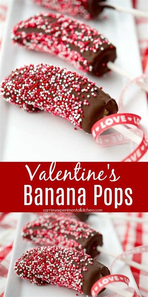 Valentines Banana Pops Recipe Valentine Desserts Chocolate Covered Bananas Valentines Food