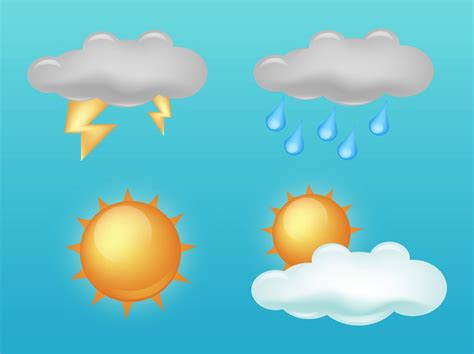 On a shady day, the sun's beams are hindered from arriving at earth's surface. Weather Vector Icons Vector Art & Graphics | freevector.com