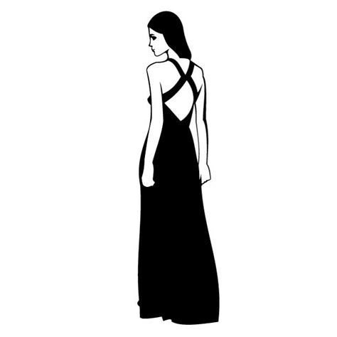 Woman In Black Dress Royalty Free Stock Vector Clip Art