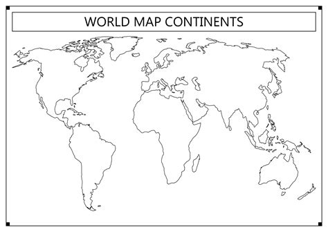 Best Images Of Blank Continents And Oceans Worksheets Printable Blank World Map Continents
