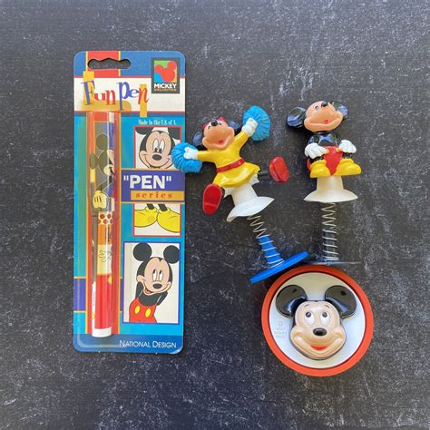 Vintage Walt Disney Mickey And Minnie Mouse Misc Figures Lot Of 5 Variety