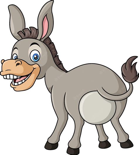 Premium Vector Cute Happy Donkey Cartoon On White Background