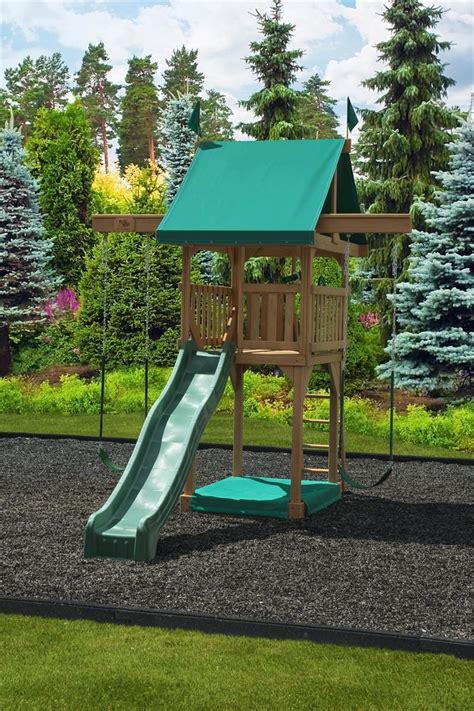 Amish Happy Space Saver Swing Set Play Area Backyard Backyard Play