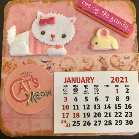 Mini Magnetic Calendar 2021 Etsy