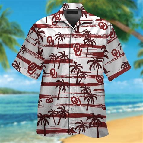 Oklahoma Sooners Short Sleeve Button Up Tropical Aloha Hawaiian Shirts