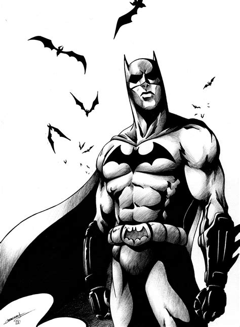 Batman Black And White By Hydriss28 On Deviantart