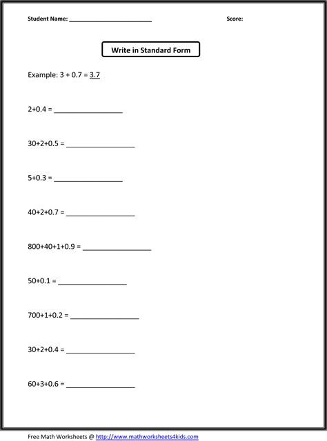 16 Best Images of Standard Form Worksheets 2nd Grade - Numbers in