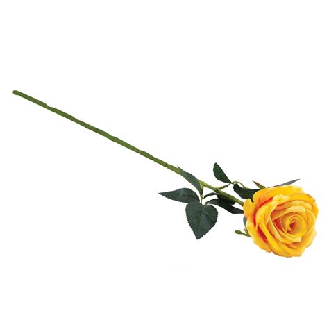 Yellow Silk Single Long Stem Rose 30in Royal Imports
