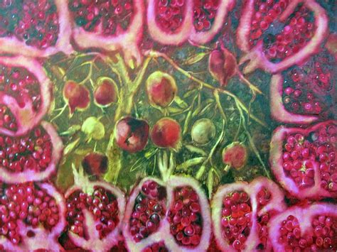 Pomegranate Tree Painting By Katerina Skutarenko