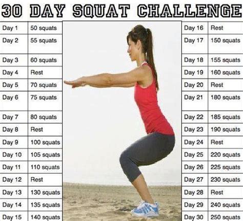 Squats 30 Day Squat Challenge Workout Challenge Squat Challenge