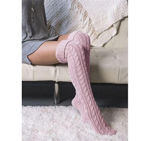 2019 Spring Stockings Women Soft Winter Cable Knit Over Knee Long Boot