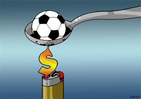Football Addiction By Enrico Bertuccioli Sports Cartoon Toonpool