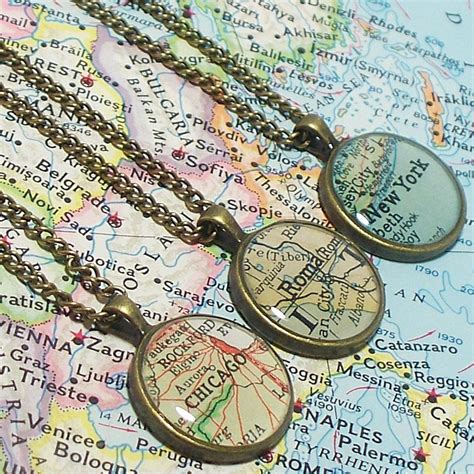 Custom Map Necklace You Select Location Anywhere In The World Map