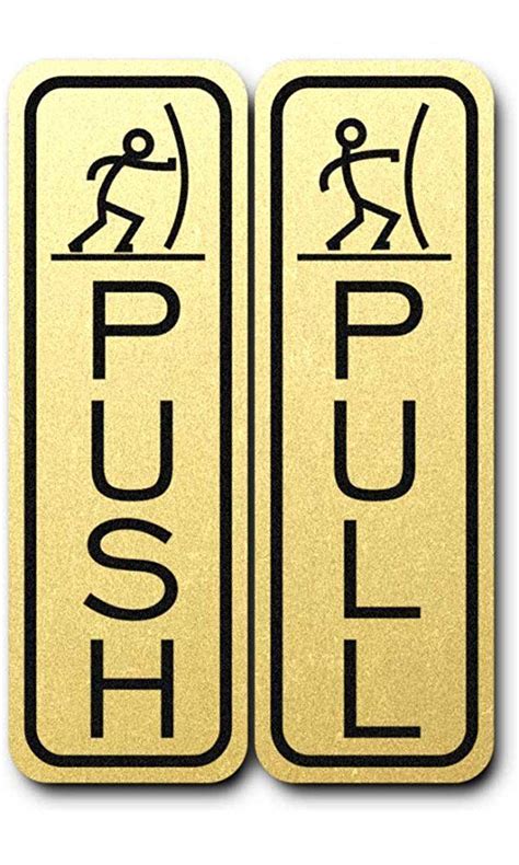 classic fun push pull door sign brushed gold best price door signs door signs diy signs