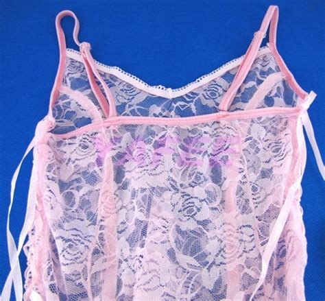 Flirty Pink Lace Babydoll Lingerie G String Asian Lingerie Sexy