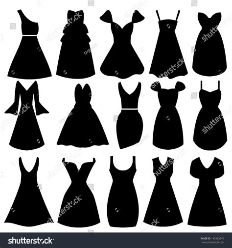 Vector Women Dress Silhouettes Stock Vector 142925641 Shutterstock