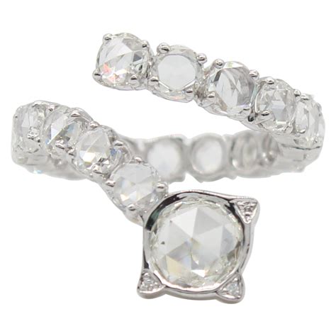 Panim Serpenti 18 Karat White Gold Diamond Rosecut Ring For Sale At 1stdibs