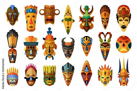 African Mask Vector African Facial Masque Masking Ethnic Culture In