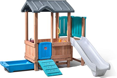 Step2 Woodland Adventure Playhouse And Slide Kids Wooden