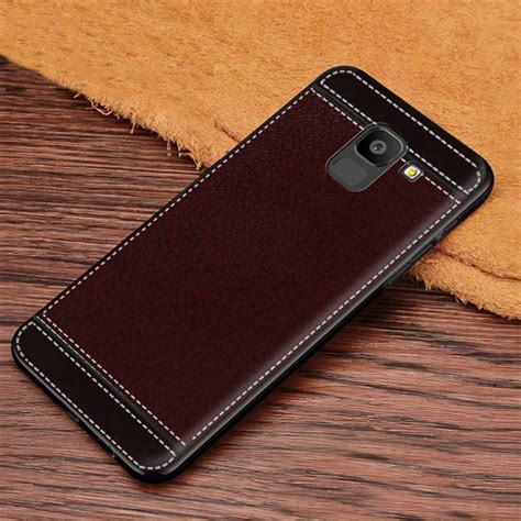 For Samsung J6 2018 Case Cover Premium Leather Texture Matte Soft Tpu