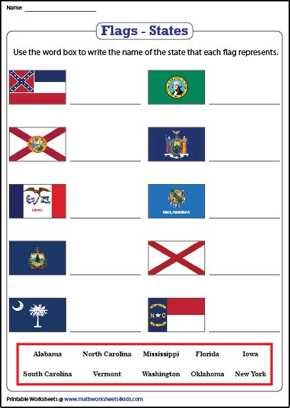 Flag Of The United States Worksheet K5 Learning Math