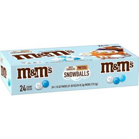 Mandms Christmas White Chocolate Pretzel Snowballs Holiday Candy 24