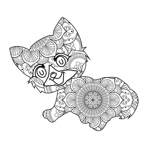 Fun Cat Mandala Coloring Page Download Print Or Color Online For Free